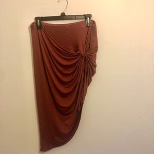 Asymmetrical Pink Ruched Skirt